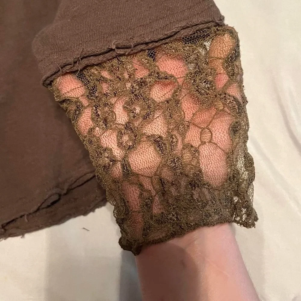 Free People Lace & Terry Top